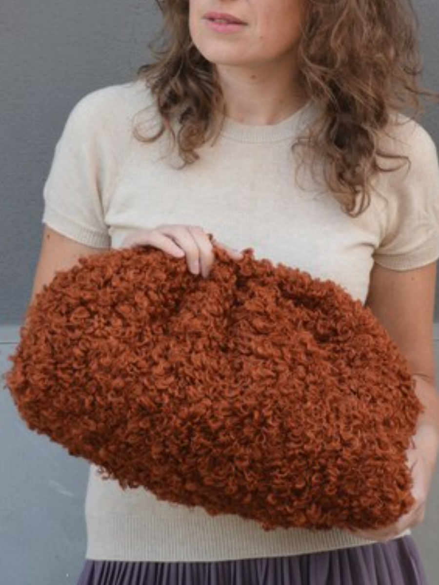 Vintage Curly Dumpling Clutch Bag